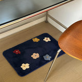 Yeknu  Cute Tufting Flower Bathroom Mat Soft Floral Rug Tufted Tub Side Bathmat Door Carpet Floor Anti Slip Doormat Home Room Decor