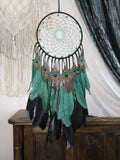 Yeknu  Creative Dream Catcher Wall Hanging Decoration Peacock Feathers Glow in the Dark Beads High End Wall Hanging Ornament