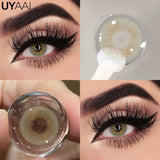 Yeknu  Color Contact Lenses For Eye Cosmetic Black Lens Makeup Beauty Green Eyes Contact Natural Brown Contact Eyes Makeup