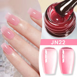 Yeknu  10ml Jelly Nude Gel Nail Polish Crystal Translucent Coffee Soak Off Semi-Permanent Varnish Base Top Coat Manicure