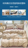 Yeknu 2025 new class A knitted cotton four-piece set, small fresh quilt cover, bed sheet floral dormitory three-piece set