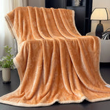 Yeknu  new solid color blanket flannel winter nap blanket piled thickened coral fleece casual blanket