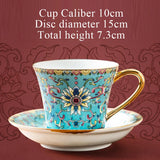 Yeknu  Creative Floral Pattern Cute Cups, Household Office Items Porcelain Water Mug, Minimalist style Coffee Cup and Plate Combination
