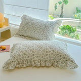 Yeknu  New Skin-Friendly Washed Cotton Lace Single Pillowcase Household Pair Single Pillowcase No Pillow Filler