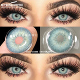 Yeknu  2pcs Colored Contacts Lenses for Eyes Fashion Blue Contact Lens Brown Lenses Gray Pupils Yearly Cosmetic Green Contacts