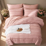 Yeknu  7-piece tufted design comforter set, soft and comfortable, bedding set, room decoration, suitable for all seasons, ideal gift, q