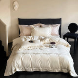 Yeknu Elegant Flowers Embroidery Luxury Bedding Set Queen King 100S Egyptian Cotton Home Textile Bed Sheet Pillowcase Quilt Cover Set