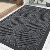 Yeknu  Olanly Front Door Mat Outside Entrance Heavy Duty Sturdy Natural Rubber Doormat Non-Slip Low Profile Floor Mat For Entryway