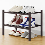 Yeknu  Olanly Durable Bamboo Shoe Organizer For Closet Sturdy Easy Assembly Shoe Rack Stackable Free Standing Wooden Shoe Storage Shelf