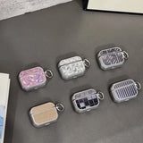 Yeknu  Suitable for high-end plated headphone protective case, stylish geometric pattern shock-absorbing cover, with mountain buckle