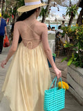 Yeknu  New Halter Neck Sequin Suspender Dresses Women Irregular Flowing Seaside Beach Holiday Dress Casual Summer Female Vestidos