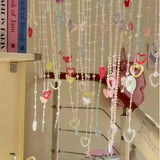 Yeknu  Acrylic Heart Shaped Door Curtain Beaded Chain Bedroom Room Partition Fairy Tale  Infp Separation Curtain for Girls