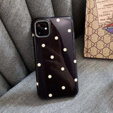 Yeknu  Simple Wave Point Polka-dot Spot Case For iPhone 11 12 13 14 Pro Max Soft TPU Back Cover for iPhone XS Max XR X Shockproof Shell