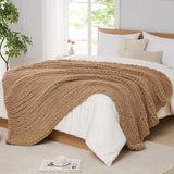 Yeknu  Chunky Knit Blanket Throw Chenille Chunky Knitted Throw Blanket for Bed Couch Handmade Thick Big Cable Knit Blanket