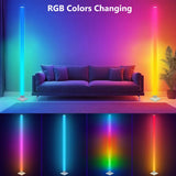 Yeknu  RGB Floor Lamp LED Corner Lamp Smart Modern Floor Lamp with Music Sync Remote Control Standing Lamp for Bedroom Living Room