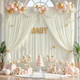 Yeknu  Wrinkle Free Backdrop Curtains for Parties, 1 Panel Polyester Backdrop Drapes for Wedding Birthday Party Photography Background