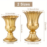 Yeknu  Metal Flower Vase, 9 Inch/6 Inch Metal Flower Pot Artificial Real Flower Vase, Garden Trumpet Flower Pot Table Wedding Decoratio