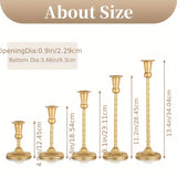 Yeknu  Gold Candlestick Holders Set Of 5, Wedding Birthday Candlelight Dinner Table Centerpiece, Halloween And Christmas Decorations
