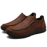 Yeknu  Men Casual Shoes Breathable Loafers Sneakers Fashion Comfortable Flat Handmade Retro Leisure Loafers Shoes Men Shoes