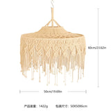 Yeknu  Macrame Lampshade Tapestry Bed Curtain Bohemia Tapestry Handmade Wall Hanging Tassel Pendant Artistic  Boho Decor