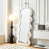 Yeknu Wavy Floor Mirror Big Full Body Items Irregular Cosmetics Mirror Garden Travel Moon Portable Custom Espelhos Home Decorations