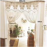 Yeknu  Hand-woven Macrame Cotton Door Curtain Tapestry Wall Hanging Art Tapestry Boho Decoration Bohemia Wedding Backdrop Tapestry