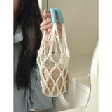 Yeknu  Ins Internet Celebrity Water Cup Net Bag Hand-Woven Portable Handbag Milk Tea Coffee Cup Water Cup Set Travel Cup Set