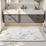 Yeknu  Tufting Marble Pattern Bathroom Mat Soft Tufted Bedroom Carpet Bedside Rug Bedroom Floor Anti Slip Tidy Pad Aesthetic Home Decor