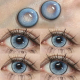 Yeknu  Blue Myopia Contact Lenses for Eyes Color Lenses Cosplay Natural Pupil Beauty Cosmetic Blue Contacts Yearly 2pcs/pair