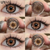 Yeknu  Color Contact Lenses Lenses Brown Pupils Color Contact Lenses for Eyes Green Lens 1 Pair/2pcs Pupils Cosmetic Lens