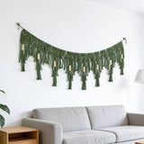 Yeknu  Macrame Wall Hanging Tapestry Hand Woven Macrame Tapestry Boho Decor Modern Boho Tapestry Wall Decor Macrame Banner Garland