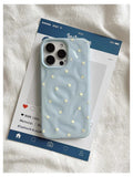 Yeknu Love Polka Dot Folds Texture Phone Cases For IPhone 15 16 Pro Max Case 13 14 Pro Soft Silicone Shockproof Fashionable Cover Case