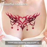 Yeknu  6Pcs Succubus Temporary Tattoo Sticker, Long-lasting and Waterproof, Fake Tattoos for Couple, Suitable for Chest, Belly, Waist.