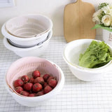 Yeknu  Kitchen silicone double-drainage basket, dish cleaning storage basket, filter for bowls, draining dish, vegetable cleaning strai