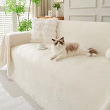 Yeknu  Boho Couch Cover Farmhouse Sofa Slipcover Simple Couch Protector for Dogs Chenille Sofa Covers L Shaped Couch Cushion Covers