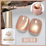 Yeknu  10ml Black Glass Cat Magnetic Gel Nail Polish Ultra Shine Gold Silver Glitter Soak Off UV LED Gel Nail Art Varnish