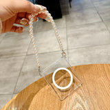 Yeknu  for Magsafe Wrist Chain Transparent Case for Samsung Galaxy Z Flip 7 6 5 4 3 ZFlip Bracelet Hard PC Shockproof Ins Korean Cover