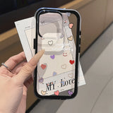 Yeknu  Love Heart Phone Case For iPhone 17 Case iPhone 13 16 15 11 12 14 Pro Max 17 Air Silicone 2 IN 1 Shockproof Soft Clear Cover