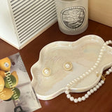 Yeknu Jewelry Display Plate, Ceramic Plate Ornament, Cloud Decoration Aromatherapy Candle Foyer Tray, Key Storage Plate