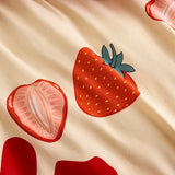 Yeknu  Single duvet cover Printed red quilt cover Thickened plant-cashmere cartoon multicolored bed cover 220x240 double bedding