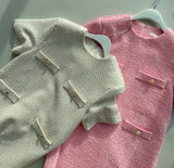 Summer Tweed Mini Dress Women Loose A-Line Elegant Fashion Korean Style Ladies Dresses Short Sleeve Woman Dress