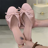 Yeknu  Fashion Butterfly-kont Pleated Thin Low Heels Women Slippers Summer Elegant Peep Toe Party Dress Shoes