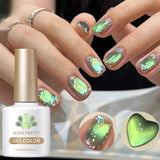 Yeknu  10ml Green Endless Summer Cat Magnetic Gel Nail Polish  Glass Bead Shadowstar Bamboo Soak Off UV Nail Art Varnish