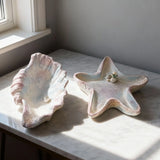 Yeknu  Nordic Style Gypsum Jewelry Tray Shell Conch Vanity Table Organizer Jewelry Display & Dessert Serving Plate