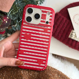 Yeknu  Creative ins Christmas and New Year's red bow love is suitable for Apple 16promax mobile phone case, new iPhone17pro