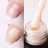 Yeknu  Rubber Base Gel Nail Polish Pink White Base Gel Top Coat Jelly Semi Transparen French Soak Off UV Nail Art Varnish