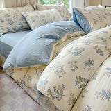 Yeknu  Class A super soft jacquard cloud yarn cotton four-piece set, bed sheet, bed hat, quilt cover, student dormitory bed