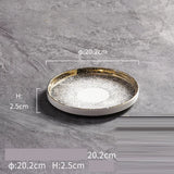 Yeknu  Creative Gradual Starry Sky Plates, Light Luxury Ceramic European Home Restaurant Kitchen Supplies Steak Western Food Plate, 1Pc