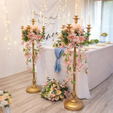Yeknu  48.7-inch antique floor candle holder centerpiece, wedding party decoration, living room decoration, golden Halloween Christmas