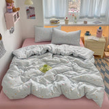 Yeknu 100% Cotton Bedding Set Cartoon Cute Animals Duvet Cover Set Bed Linen Flat Sheets Set 2 Pillowcases Single Double Queen Size